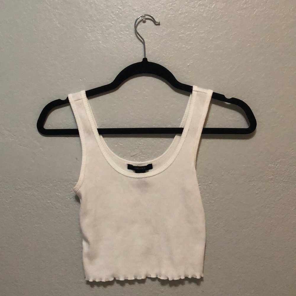 White ribbed crop top